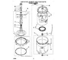 Whirlpool 3LBR7132DW0 agitator, basket and tub diagram