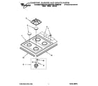 Whirlpool SC8640EEN0 cooktop, burner and grate diagram
