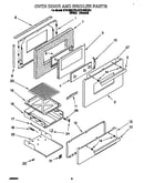 Oven door and broiler