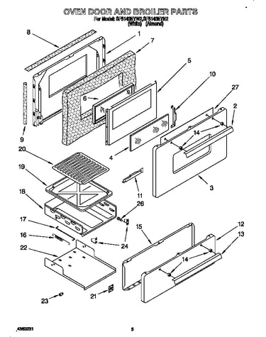 Oven door and broiler
