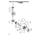 Whirlpool 6LSP8255BQ3 brake, clutch, gearcase, motor and pump diagram