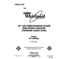 Whirlpool SF316PERW0 front cover diagram