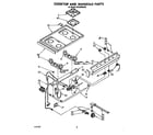 Whirlpool SF316PERW0 cooktop and manifold diagram