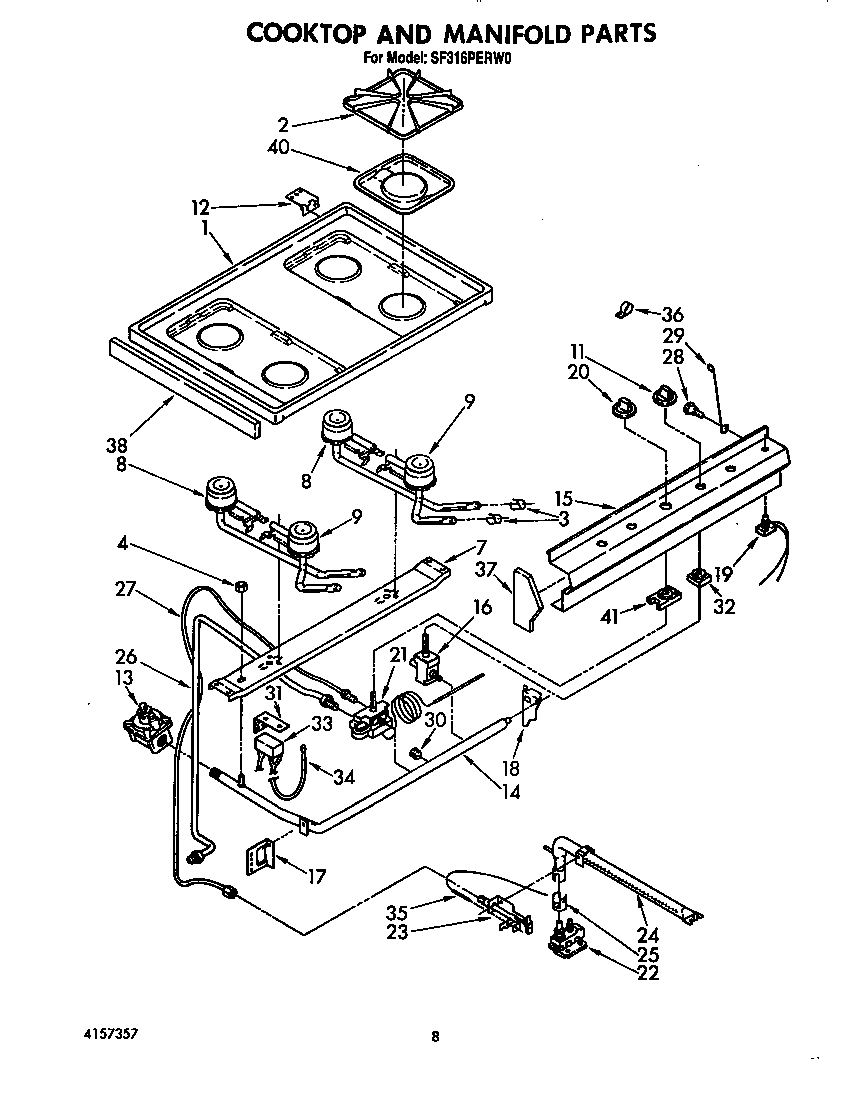 Cooktop and manifold