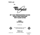 Whirlpool SF375PEWW2 front cover diagram