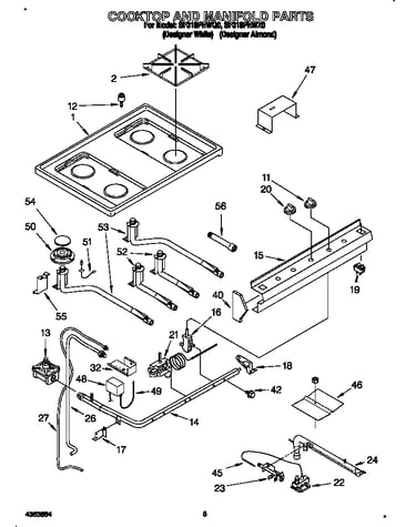 Cooktop and manifold