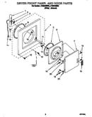 Dryer front panel and door