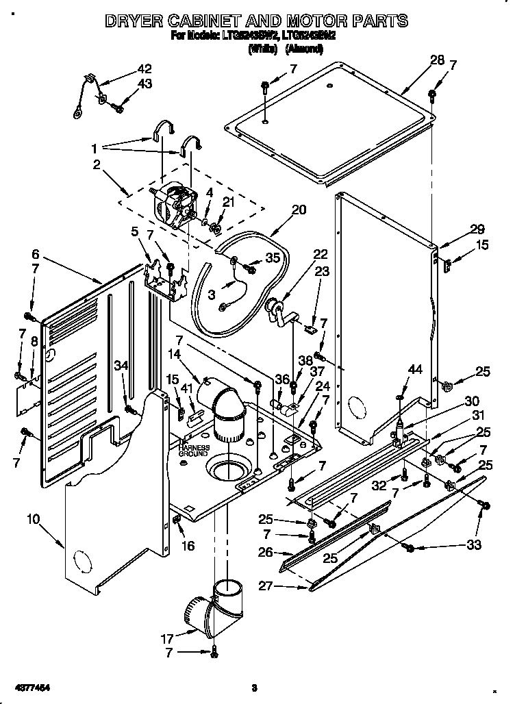Dryer cabinet and motor