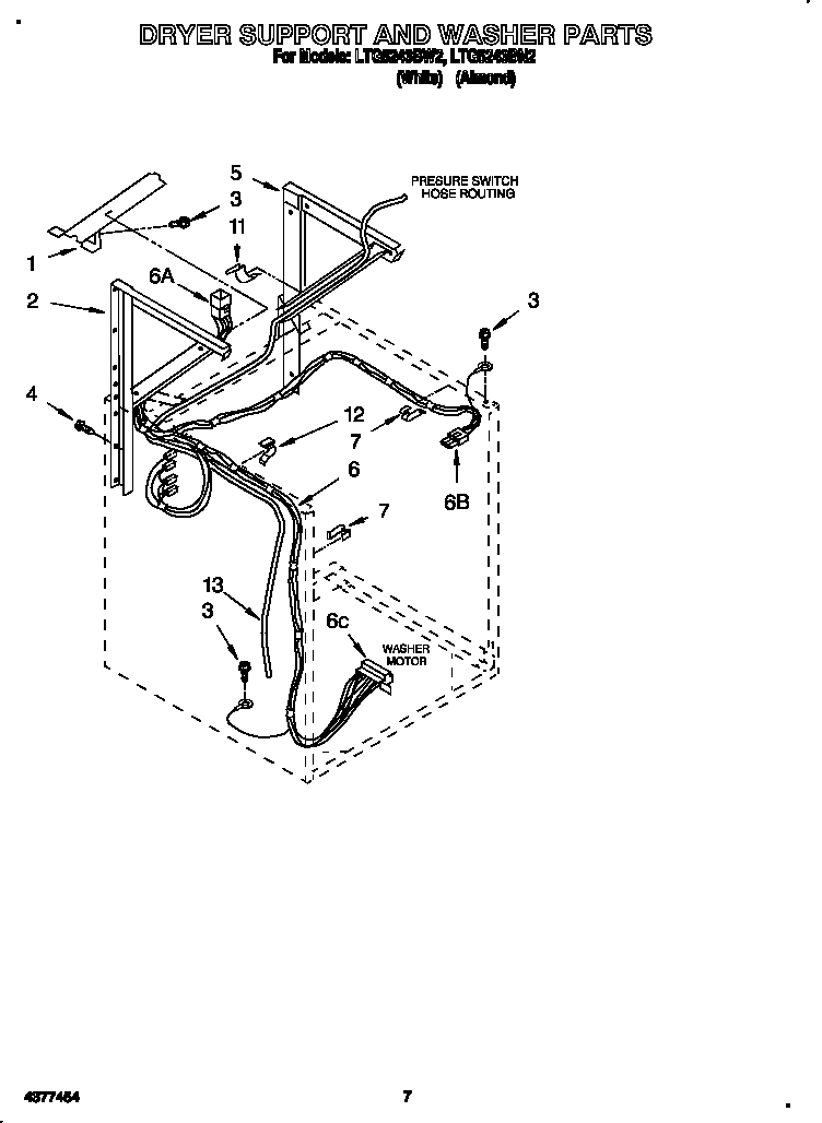Dryer support and washer