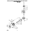Whirlpool LTG5243BW2 brake, clutch, gearcase, motor and pump diagram