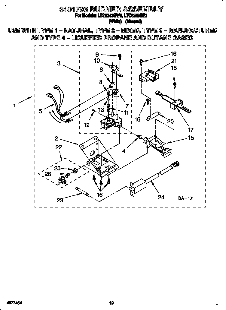 3401796 burner assembly