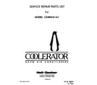 Whirlpool CAW05A1A1 front cover diagram