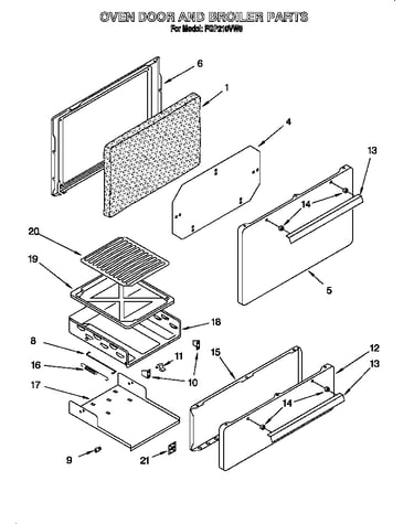 Oven door and broiler