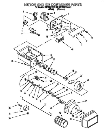Motor and ice container