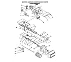 KitchenAid KSRB22QDBL02 motor and ice container diagram