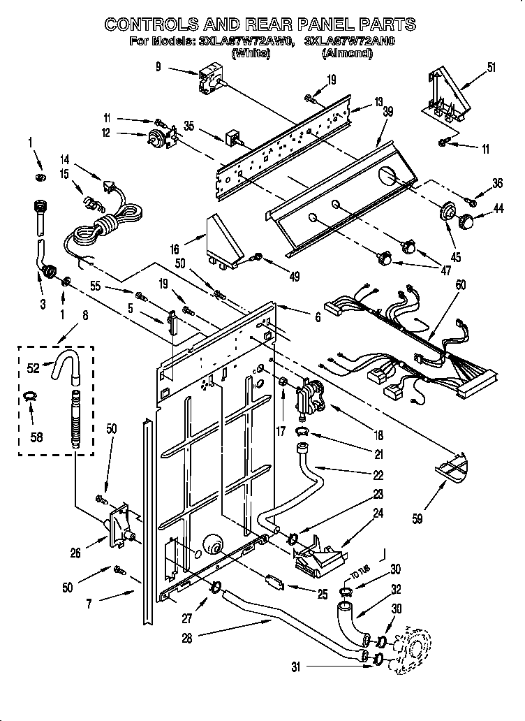 Control and rear panel