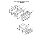Roper FGS385BL4 oven door and drawer diagram