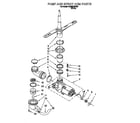 Whirlpool DU400CWDB2 pump and spray arm diagram