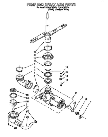 Pump and spray arm