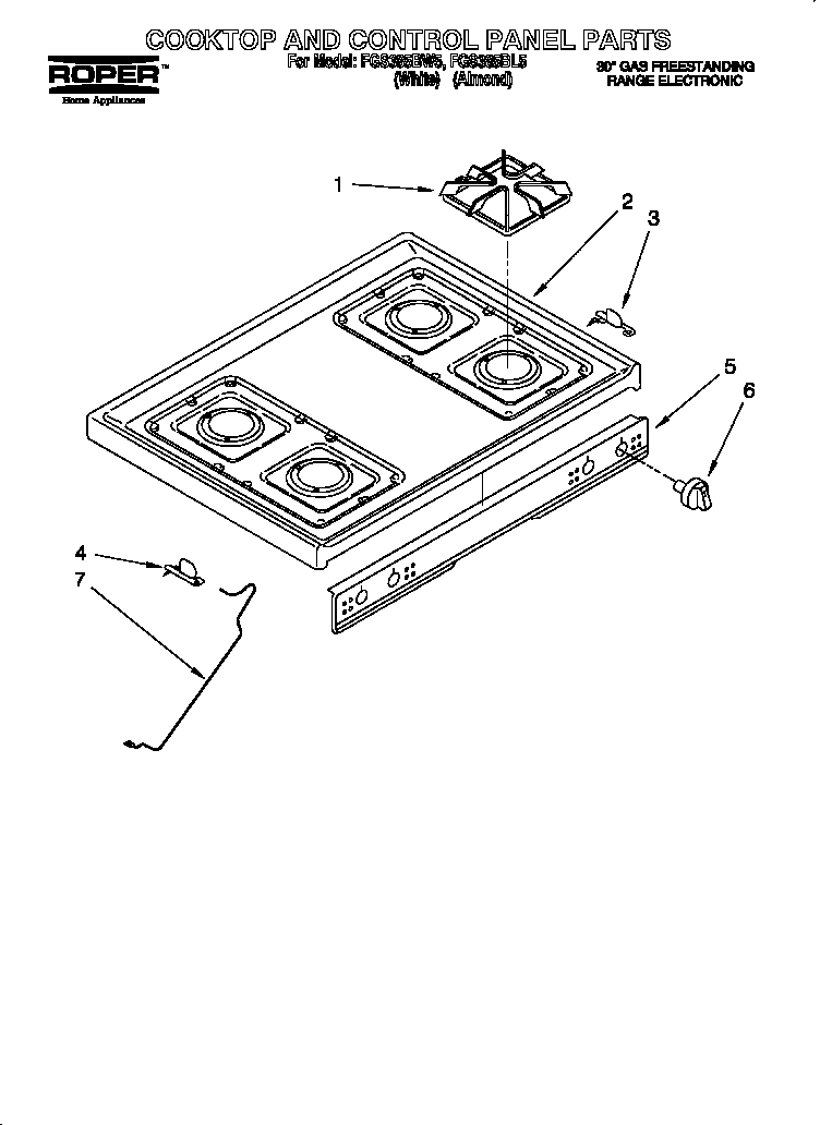 Cooktop and control panel