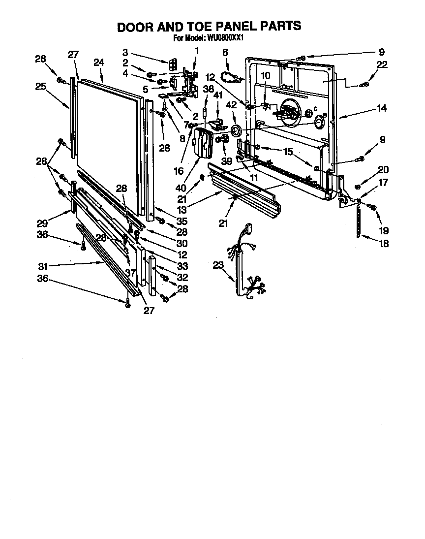 Door and toe panel