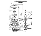 Roper WU0800XX1 pump and sprayarm diagram