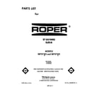 Roper S8757W2 front cover diagram