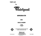 Whirlpool EHD221MMWR0 front cover diagram