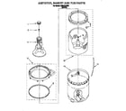 Whirlpool LBR2121DW0 agitator, basket and tub diagram