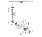 Whirlpool LBR2121DW0 brake, clutch, gearcase, motor and pump diagram