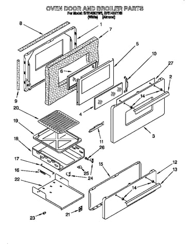 Oven door and broiler