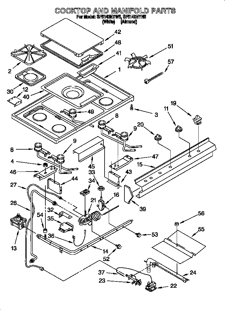 Cooktop and manifold