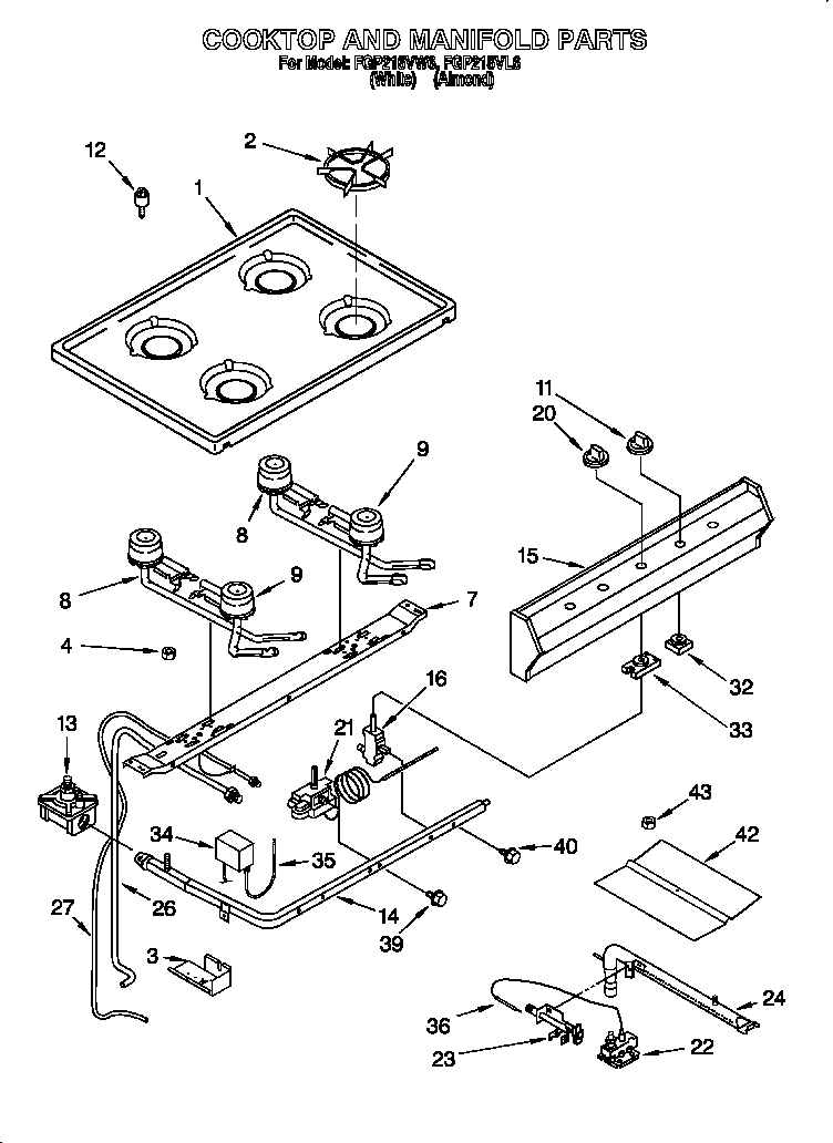 Cooktop and manifold