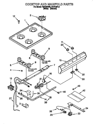 Cooktop and manifold