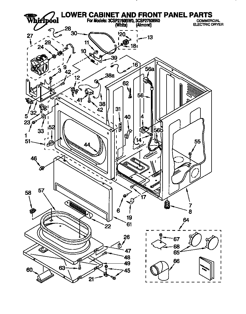 LOWER CABINET AND FRONT PANEL