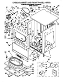Upper cabinet and front panel