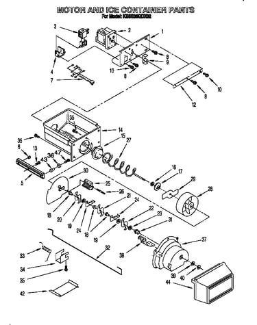 Motor and ice container