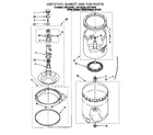 Whirlpool LXR7144EQ0 agitator, basket and tub diagram