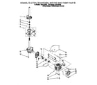 Whirlpool LXR7144EZ0 brake, clutch, gearcase, motor and pump diagram