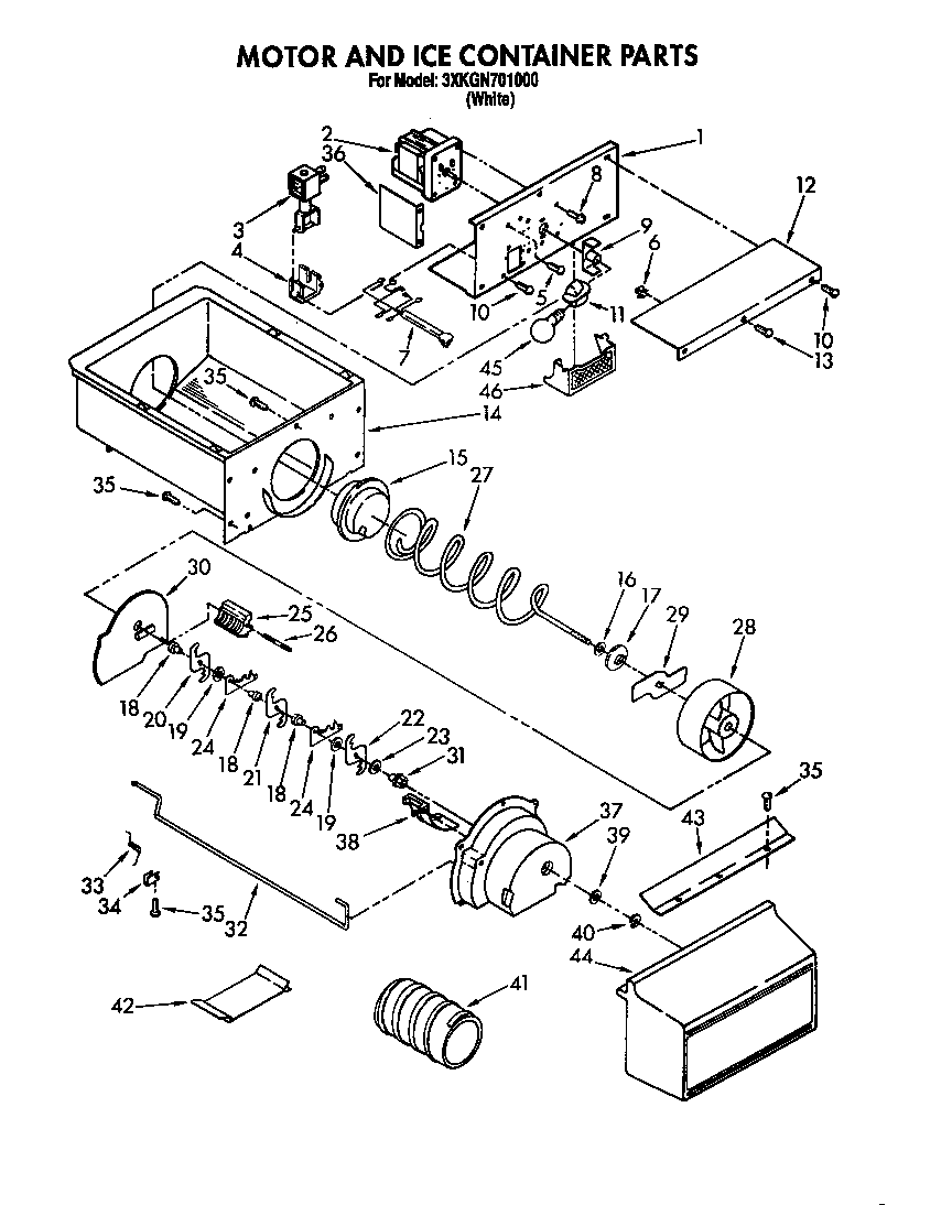 Motor and ice container