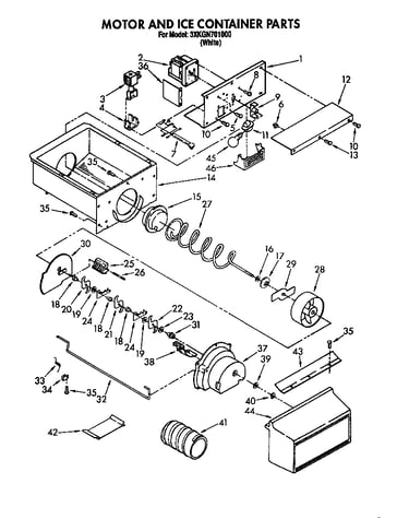 Motor and ice container