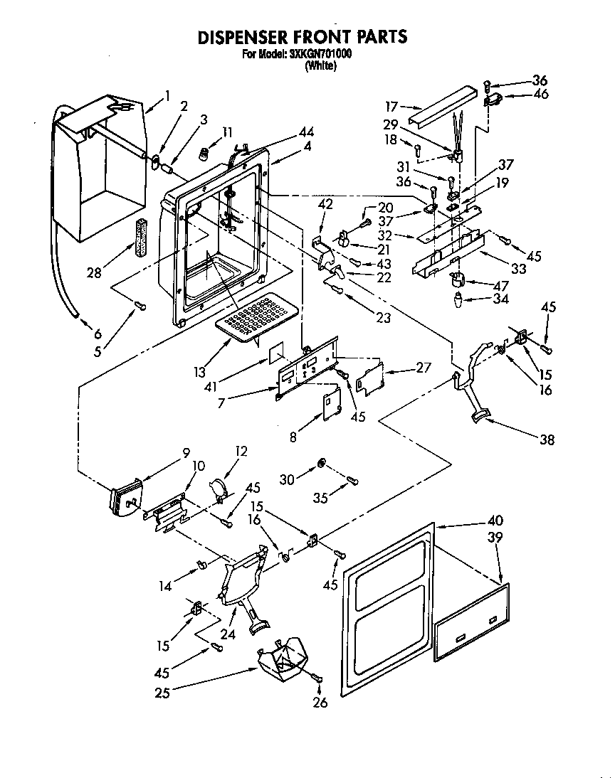 Dispenser front