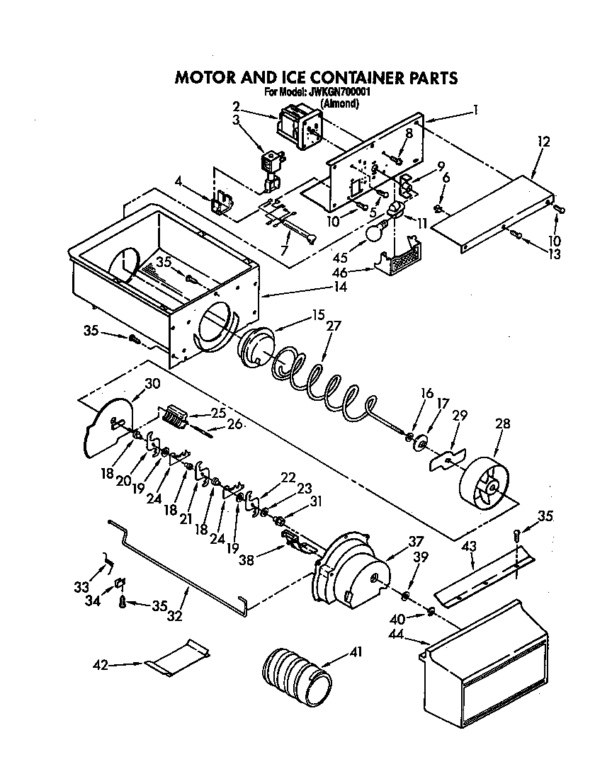 MOTOR AND ICE CONTAINER