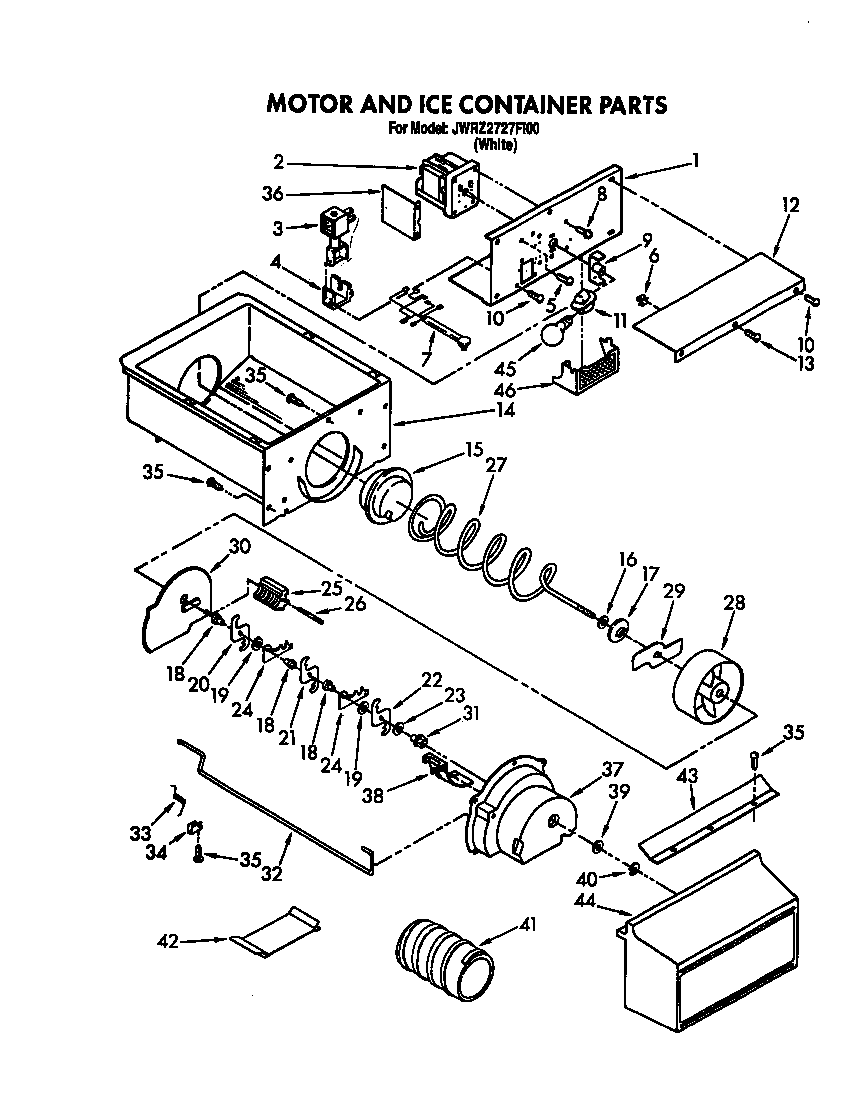 Motor and ice container