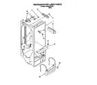 Whirlpool 3XARG497WP00 refrigerator liner diagram