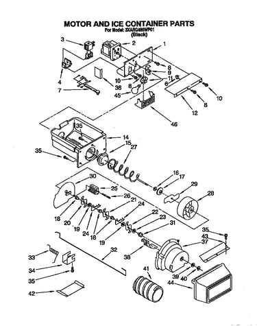 Motor and ice container