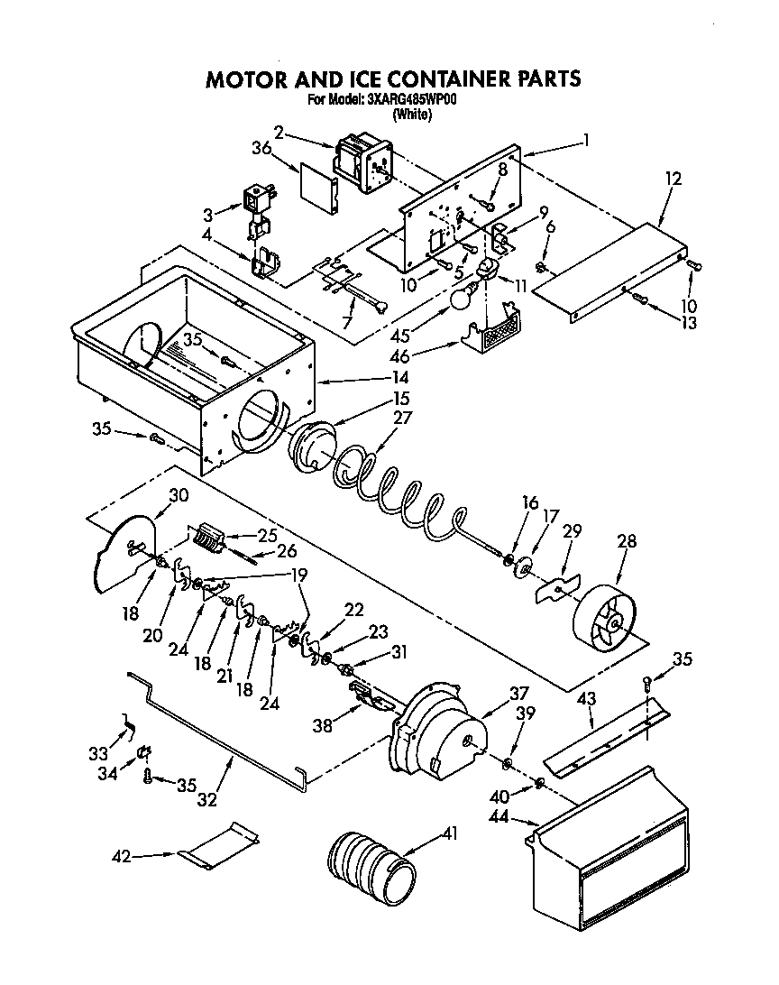 MOTOR AND ICE CONTAINER