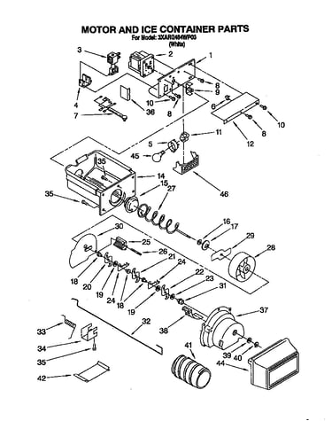 Motor and ice container