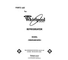Whirlpool JWARG483WP01 front cover diagram