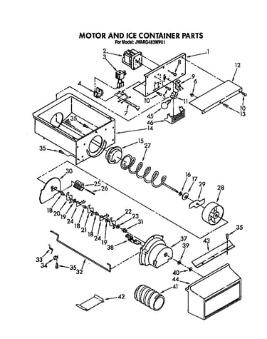 Motor and ice container